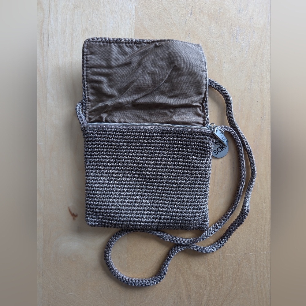 The Sak | Small Beige Crochet Crossbody Bag, with Front Flat - Picture 3 of 16